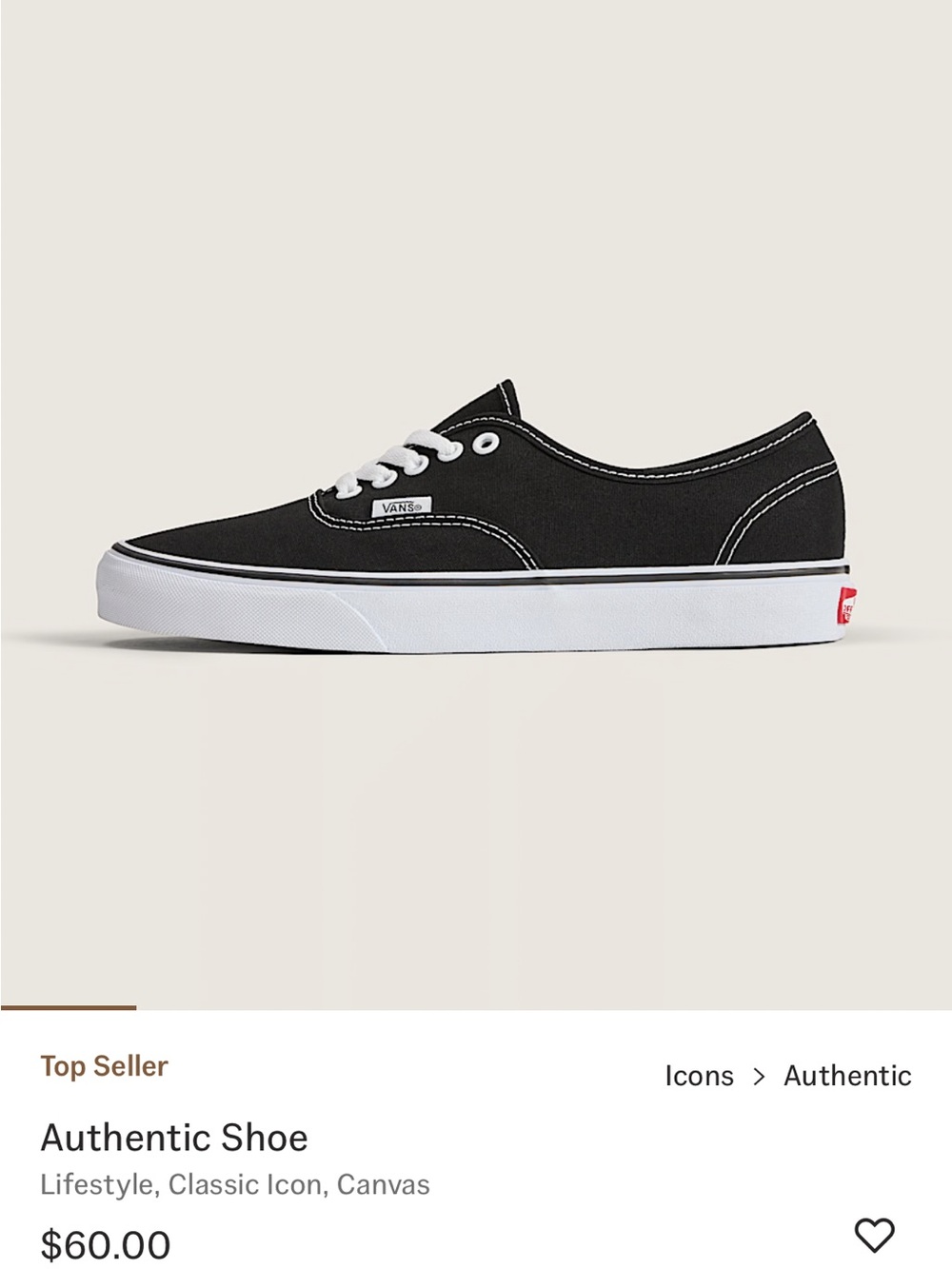 Vans Authentic Low-Top Sneakers - Black & White